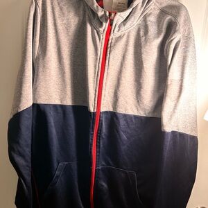 2X AND1 men's full-zip track jacket gray and navy blue